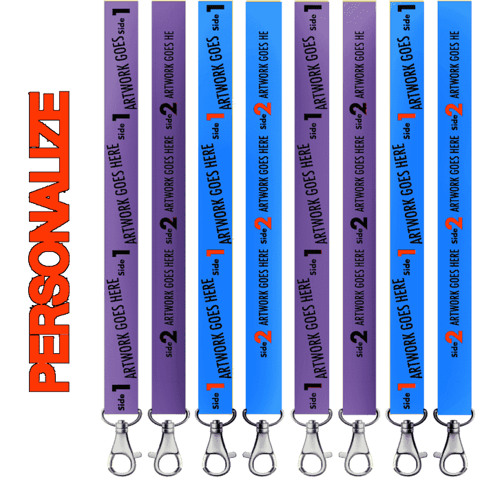 Custom lanyard shown with its card holder