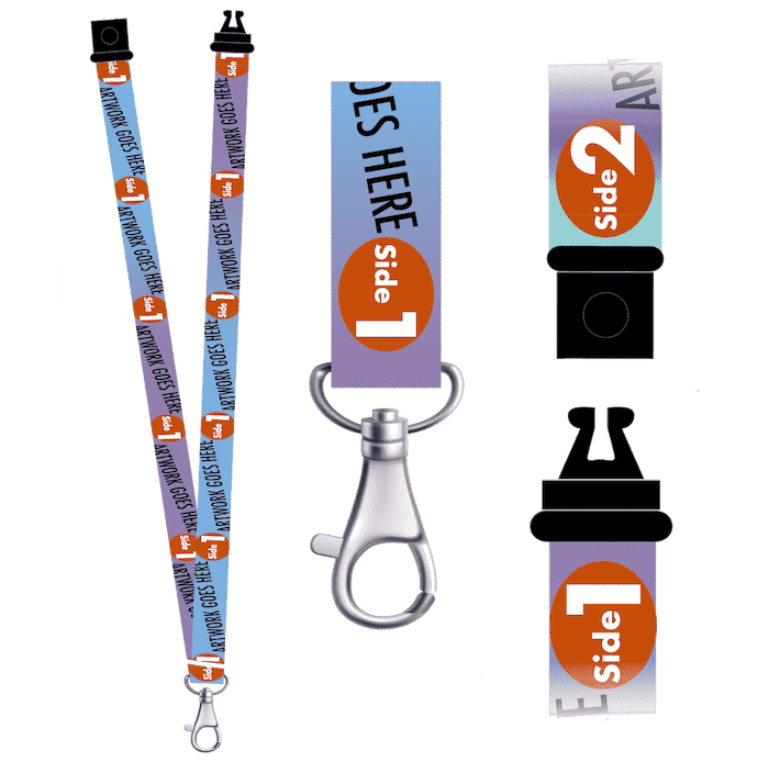 A finished full-colour lanyard